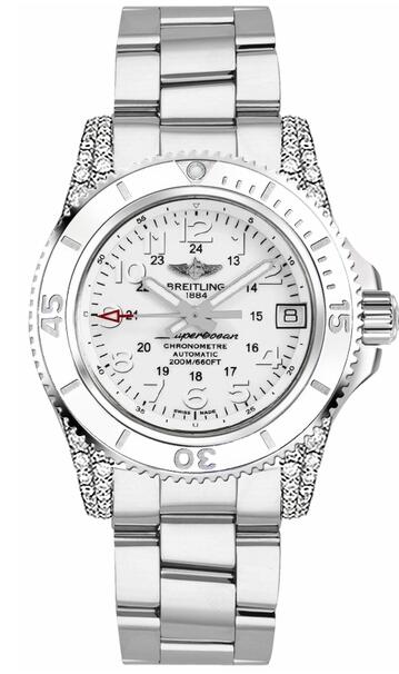 Review Breitling Superocean II 36 A1731267/A775-179A diamond bezel watch replica